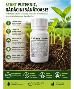 Stimulator de inradacinare TURBO ROOT - 100 ml, Vitana, Acizi humici si fulvici, Aminoacizi liberi, NPK, 